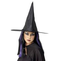 (image for) Black Shiny Fabric Witch Hats