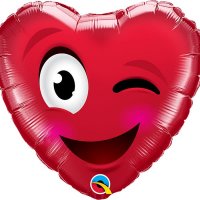 18" Smiley Wink Heart Foil Balloons