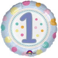 18" Spot On 1st Birthday Foil Balloons