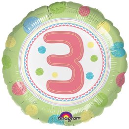 (image for) 18" Spot On 3rd Birthday Foil Balloons