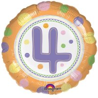 18" Spot On 4th Birthday Foil Balloons