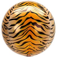 15" Tiger Printed Animalz Orbz Foil Balloons