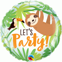 18" Lets Party Toucan & Sloth Foil Balloons