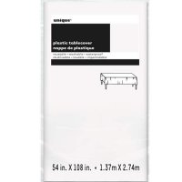 White Rectangle Plastic Tablecover