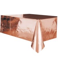 (image for) Metallic Rose Gold Plastic Tablecover