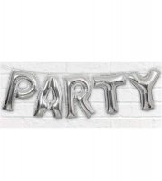 14" Party Silver Letter Balloons Banner Kit