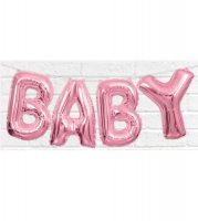 14" Baby Pink Letter Balloons Banner Kit