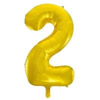 (image for) 34" Unique Gold Glitz Number 2 Supershape Balloons