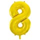 (image for) 34" Unique Gold Glitz Number 8 Supershape Balloons