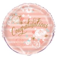 (image for) 18" Gold & Pink Congratulations Foil Balloons