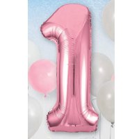 34" Unique Lovely Pink Number 1 Supershape Balloons