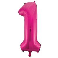 34" Unique Pink Glitz Number 1 Supershape Balloons