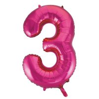 34" Unique Pink Glitz Number 3 Supershape Balloons