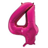 34" Unique Pink Glitz Number 4 Supershape Balloons
