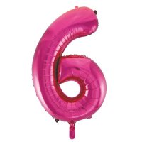 (image for) 34" Unique Pink Glitz Number 6 Supershape Balloons