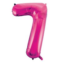 34" Unique Pink Glitz Number 7 Supershape Balloons