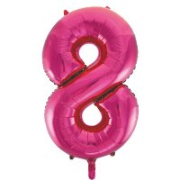 34" Unique Pink Glitz Number 8 Supershape Balloons