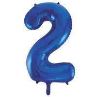 34" Unique Blue Glitz Number 2 Supershape Balloons