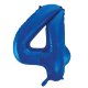 (image for) 34" Unique Blue Glitz Number 4 Supershape Balloons