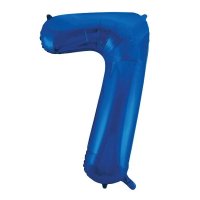 34" Unique Blue Glitz Number 7 Supershape Balloons