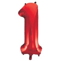 34" Unique Red Number 1 Supershape Balloons