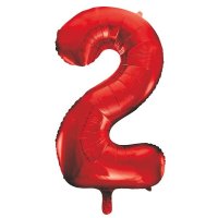 34" Unique Red Number 2 Supershape Balloons