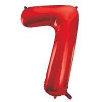 34" Unique Red Number 7 Supershape Balloons