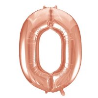 34" Unique Rose Gold Number 0 Supershape Balloons