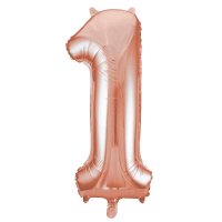 34" Unique Rose Gold Number 1 Supershape Balloons