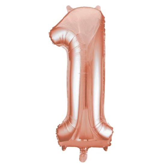 (image for) 34" Unique Rose Gold Number 1 Supershape Balloons