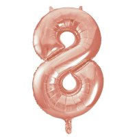 34" Unique Rose Gold Number 8 Supershape Balloons