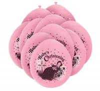 9" Baby Christening Pink Latex Balloons 5 Packs Of 10