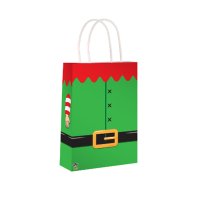 Elf Christmas Paper Party Bags 24pk