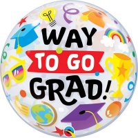 22" Way To Go Grad Everything Single Bubble Balloons