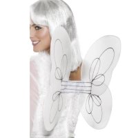 White And Silver Angel Glitter Wings