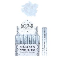 Silver Confetti Shooter Cannon 20cm With White Paper x1