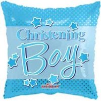 18" Blue Christening Boy Foil Balloons