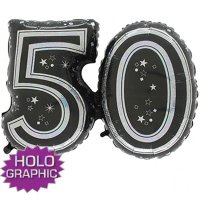31" 50 Black Jointed Number Shape Balloons