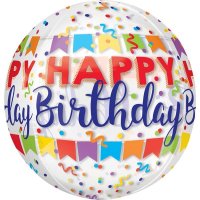 (image for) Happy Birthday Banner Bash Orbz Foil Balloons
