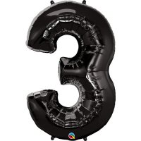(image for) Qualatex Black Number 3 Supershape Balloons
