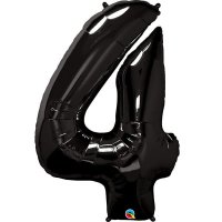 (image for) Qualatex Black Number 4 Supershape Balloons
