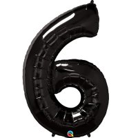 (image for) Qualatex Black Number 6 Supershape Balloons
