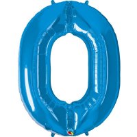 (image for) Qualatex Sapphire Blue Number 0 Supershape Balloons