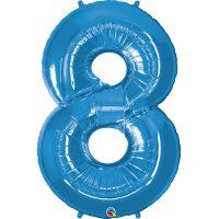 (image for) Qualatex Sapphire Blue Number 8 Supershape Balloons