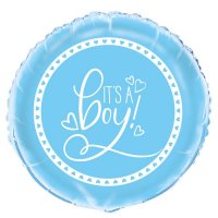 (image for) 18" Its A Boy Hearts Foil Balloons