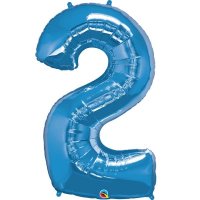 (image for) Qualatex Sapphire Blue Number 2 Supershape Balloons