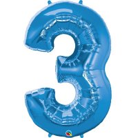 (image for) Qualatex Sapphire Blue Number 3 Supershape Balloons