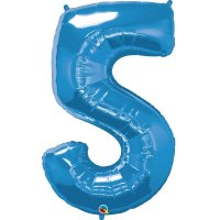 Qualatex Sapphire Blue Number 5 Supershape Balloons