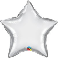 20" Chrome Silver Star Foil Balloons