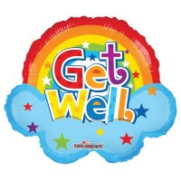 (image for) 18" Get Well Soon Rainbow Shape Balloons
